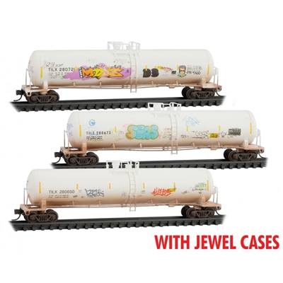 MICRO TRAINS N Scale 98305059 | 56' Tank Car | TILX | Weathered 3 Pack