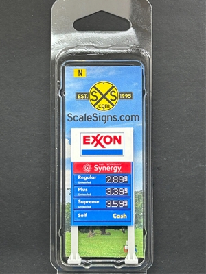 SCALESIGNS N Scale EXDV14N |  Exxon Station Sign (Digital)
